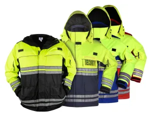 [ CUSTOMIZED ] First Class High Visibility Waterproof Parkas with Reflective Striping