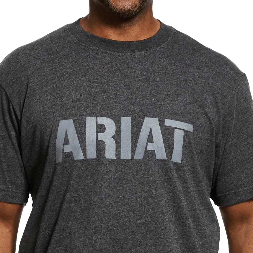 Ariat Rebar Cotton Strong Black Logo Short Sleeve Shirt