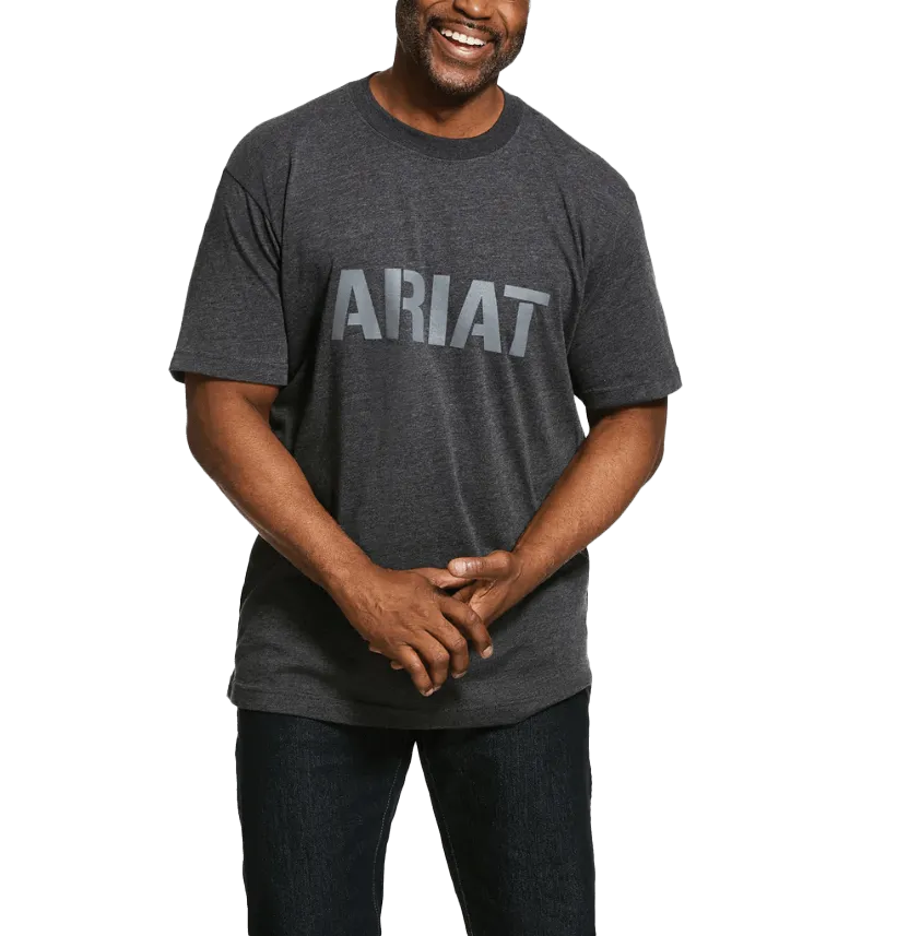 Ariat Rebar Cotton Strong Black Logo Short Sleeve Shirt