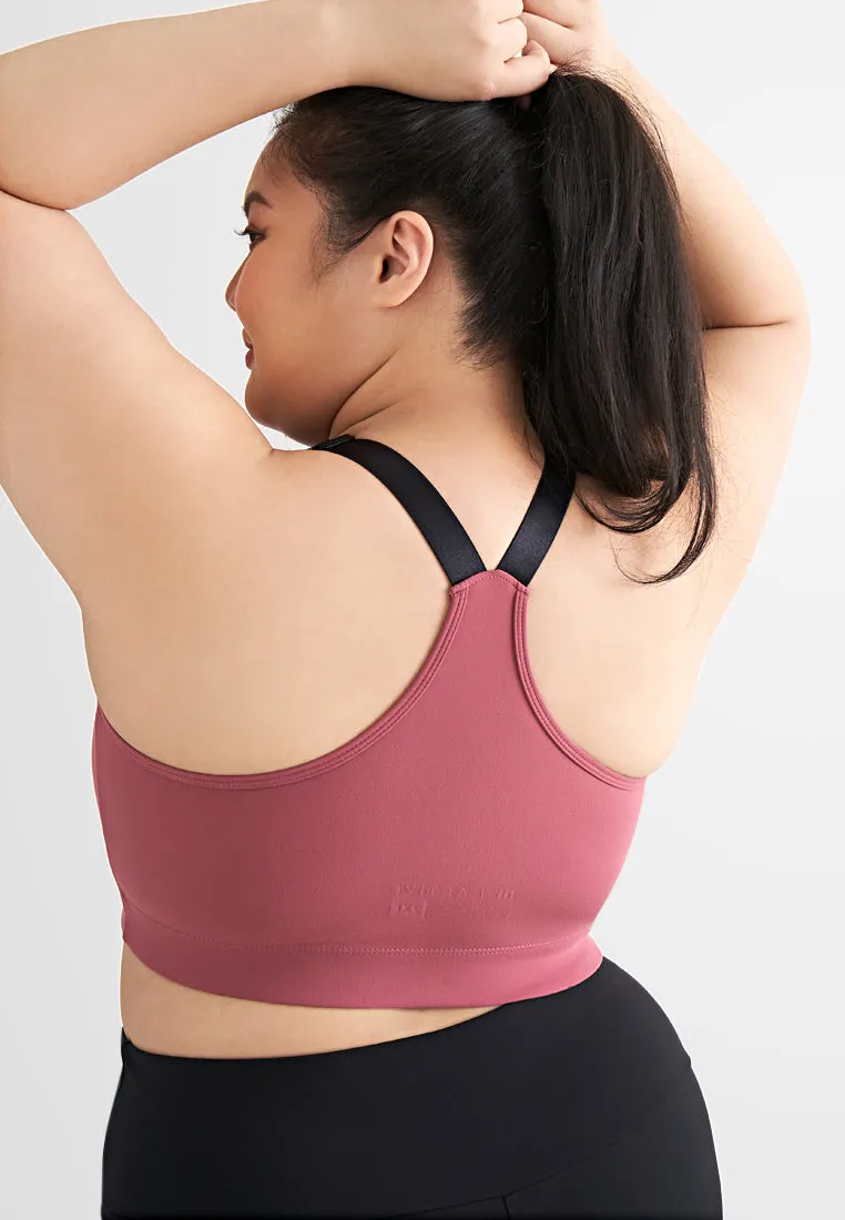 Balance Front Zip Racerback Sports Bra - Pink