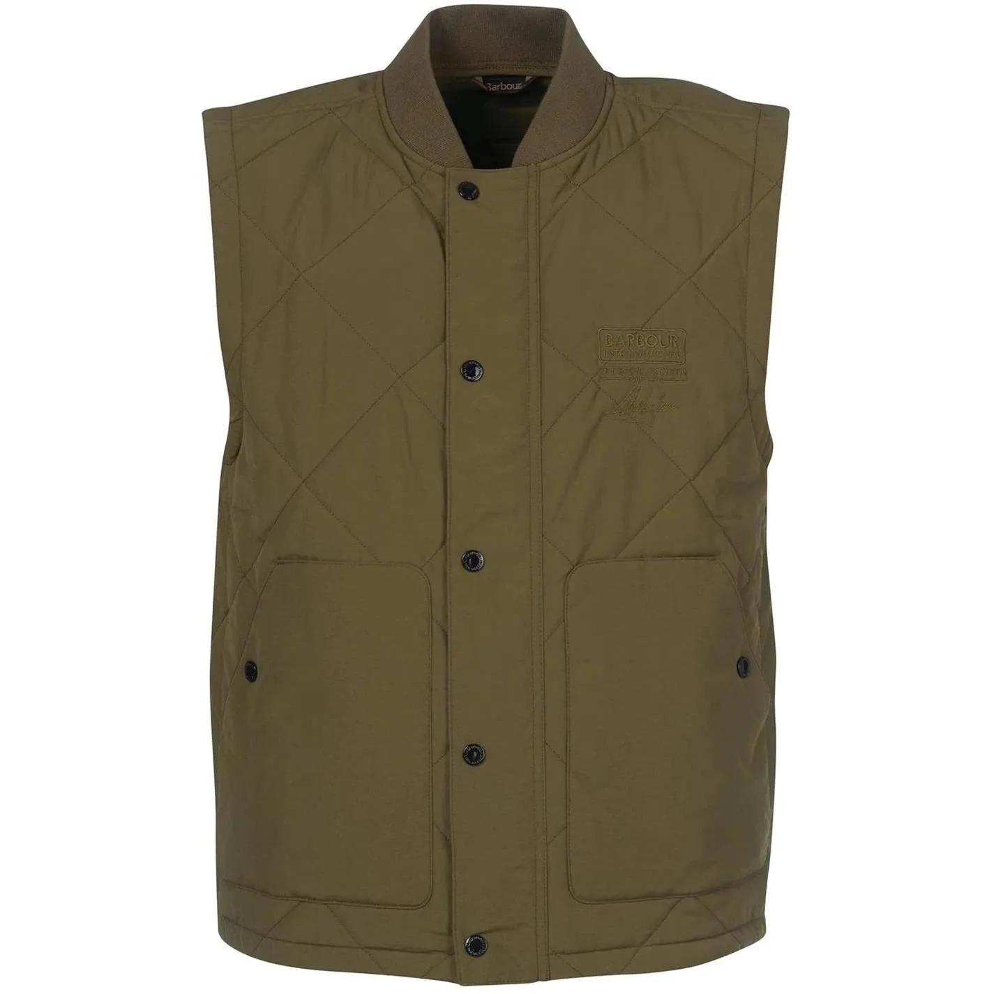 Barbour International Men's Steve McQueen Carcross Gilet Army Green