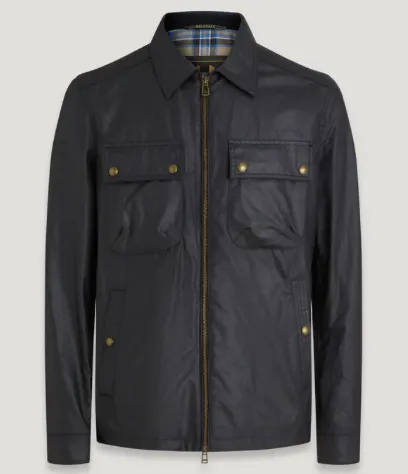 Belstaff Tour Waxed Cotton Overshirt Navy