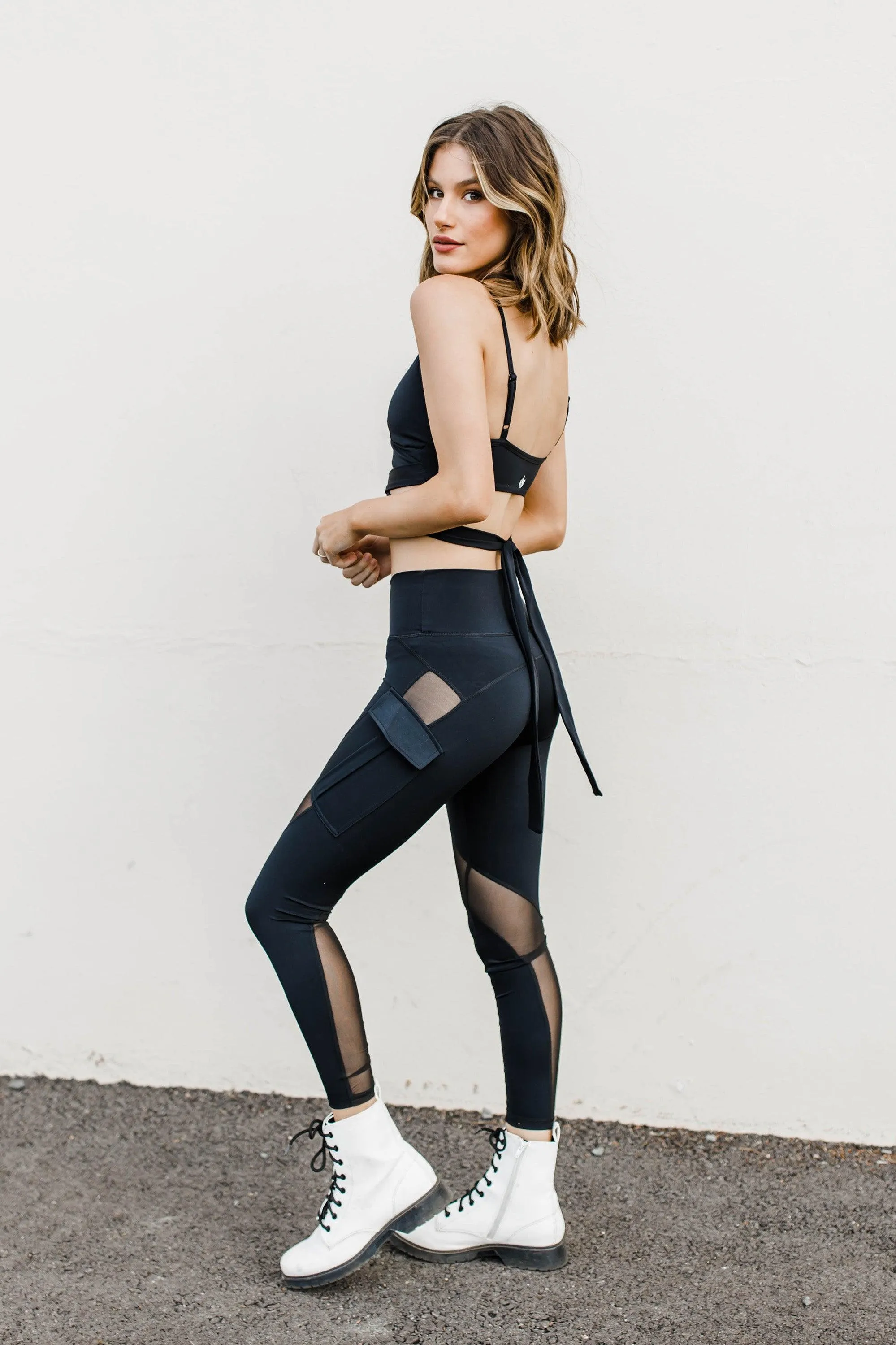 Black Cargo Leggings