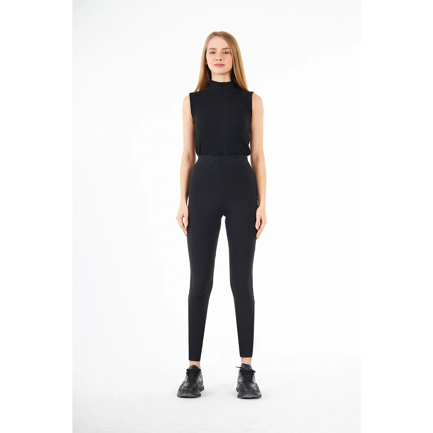 Black Cotton Jersey Leggings