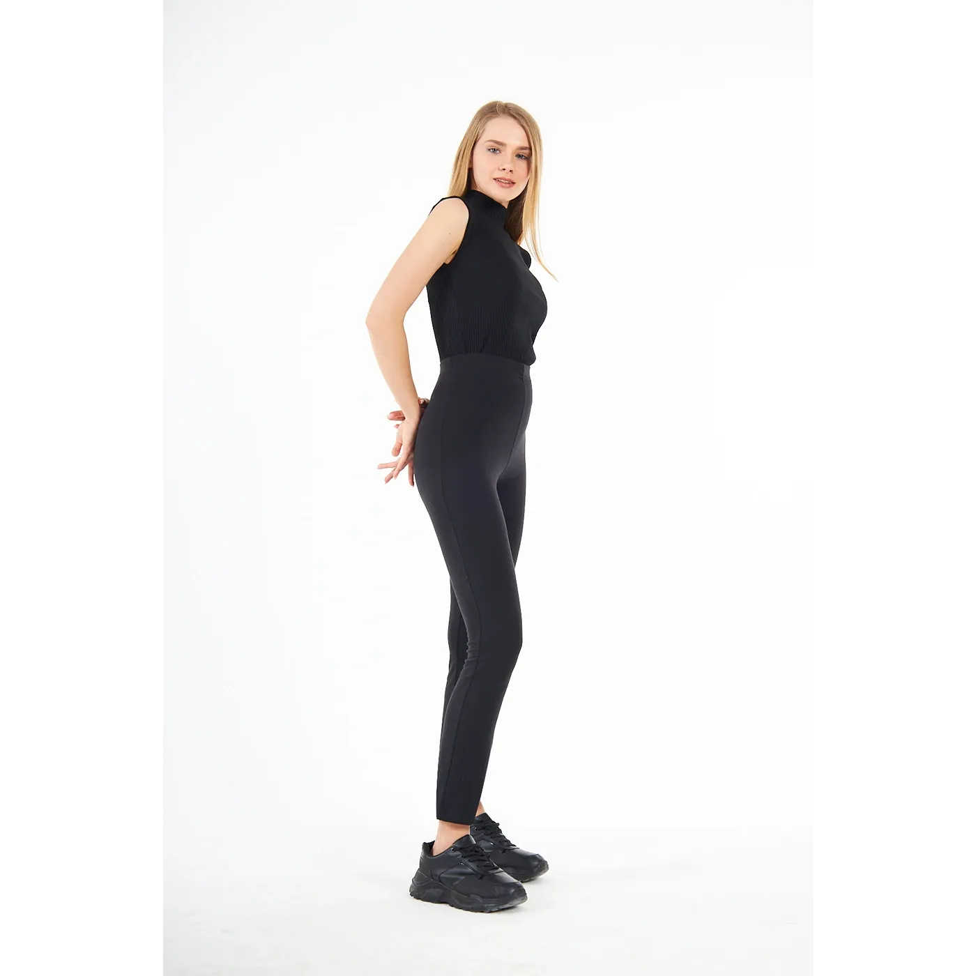 Black Cotton Jersey Leggings