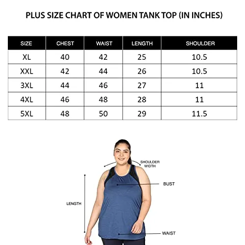 CHKOKKO Women Plus Size Gym Tank Tops Sleeveless Sports Vest Spacedye SeaGreen 3XL