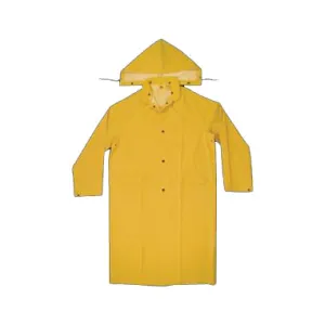 CLC CLIMATE GEAR Series R105L Protective Coat, L, PVC, Yellow, Detachable Collar, Snap Front Closure