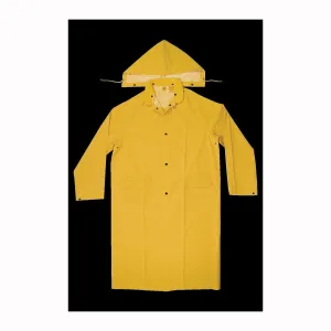 CLC CLIMATE GEAR Series R105M Protective Coat, M, PVC, Yellow, Detachable Collar, Snap Front Closure, 48 in L