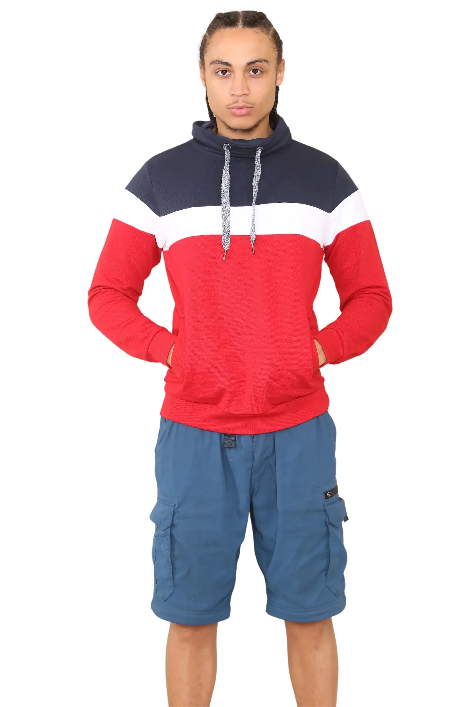 Color Block Pullover Fleece Hoodies for Men