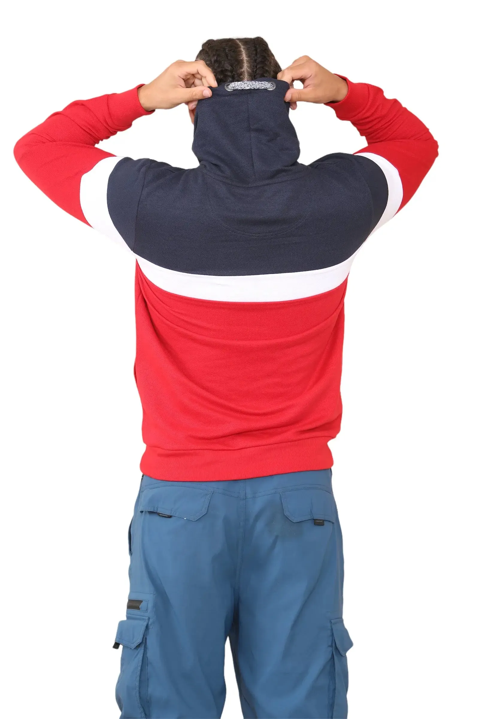 Color Block Pullover Fleece Hoodies for Men