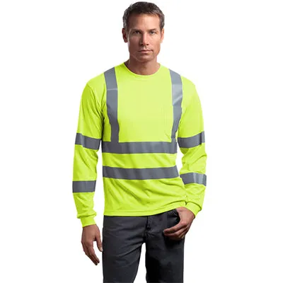 CornerStone Hi-Vis Long-Sleeve Shirt, ANSI 107 Class 3 - Snag-Resistant