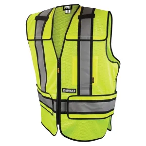 DeWALT DSV421-XL/3X Adjustable Safety Vest, XL/3XL, Polyester, Green, Zip-N-Rip Closure