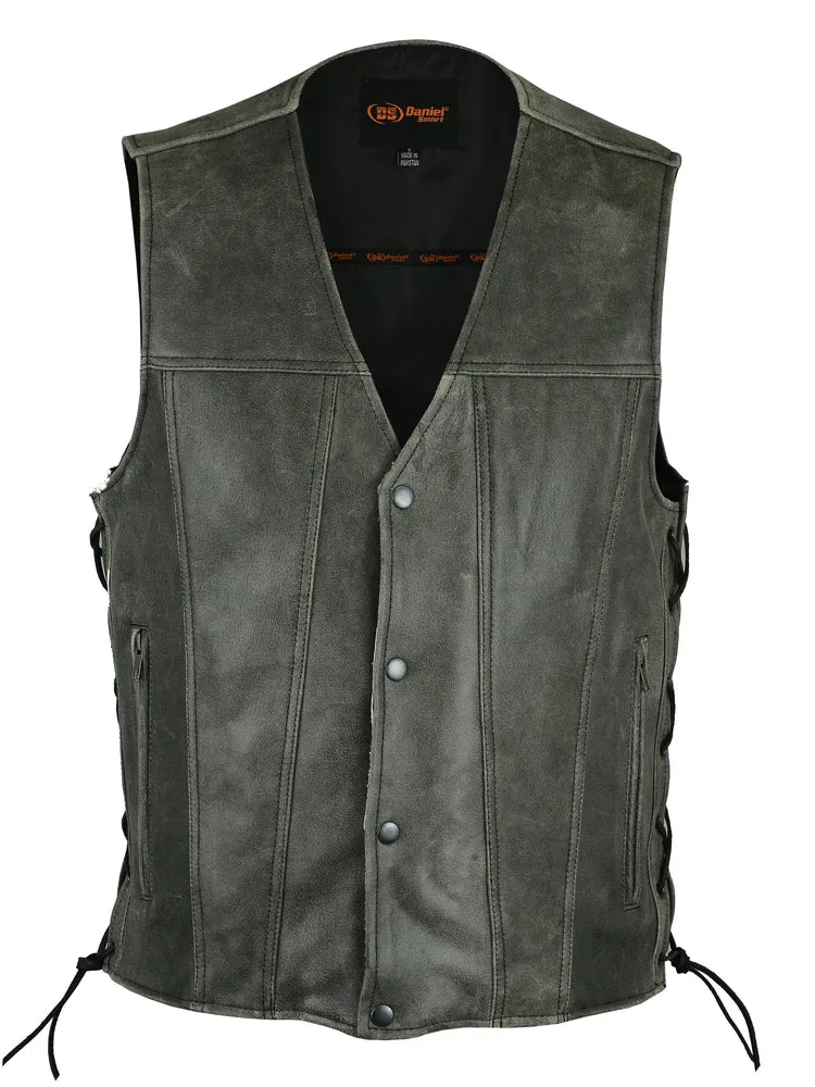 DS105V Men's Gray Single Back Panel Concealed Carry Vest