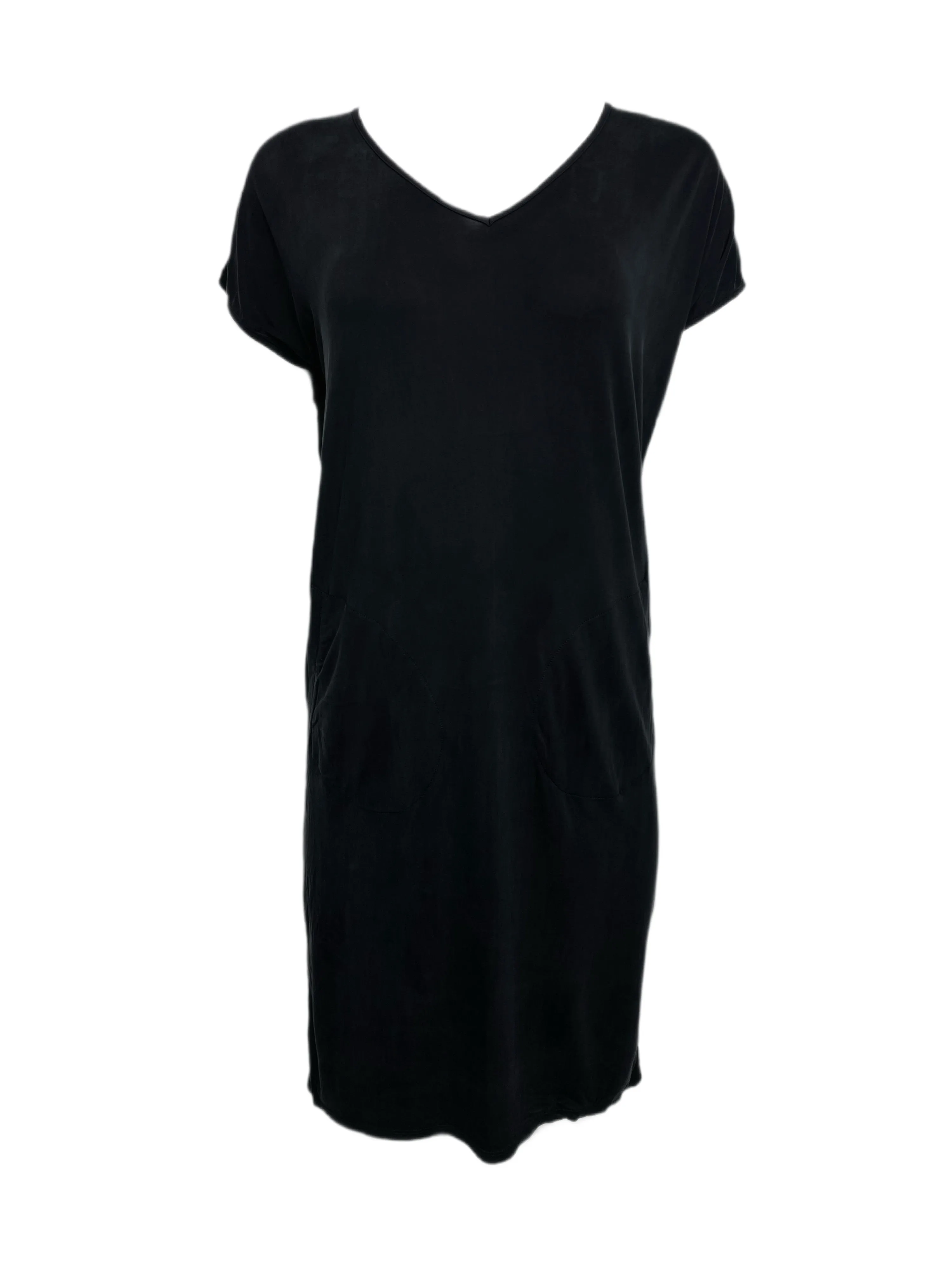 ECRU Women's Black Suede Cupro Lightweight Dress #6027 S NWT