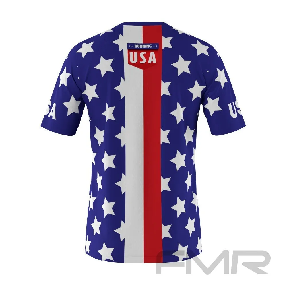 FMR American Flag Men's Technical Short Sleeve Running Shirt