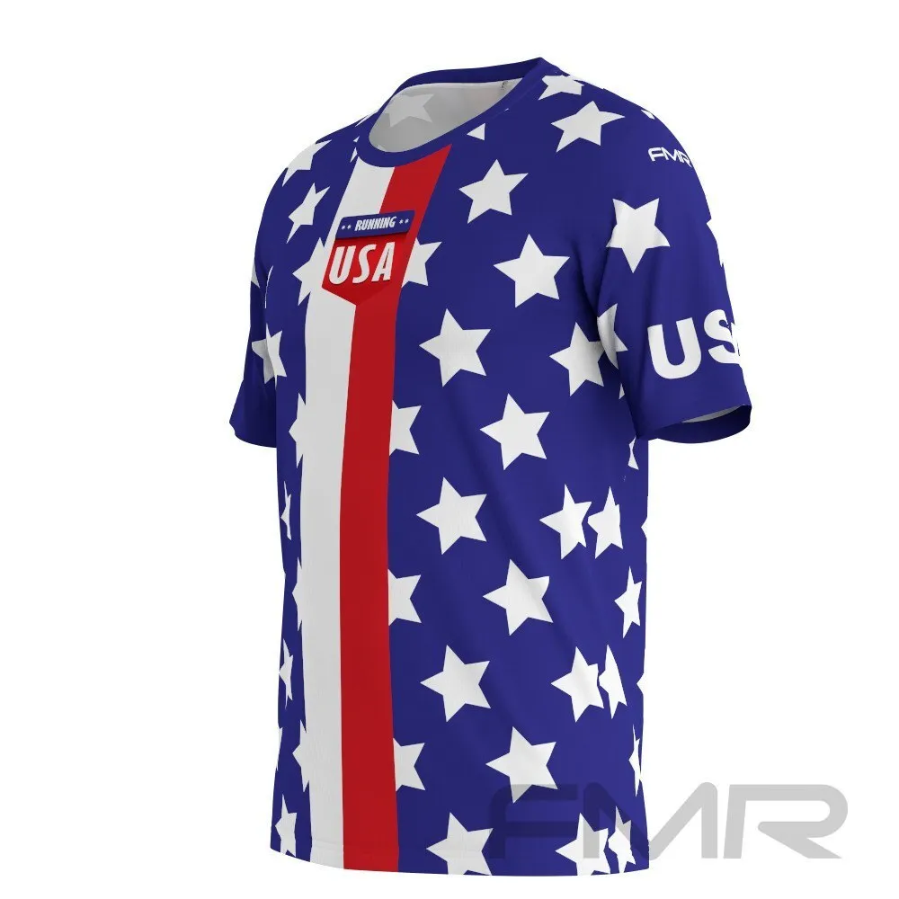 FMR American Flag Men's Technical Short Sleeve Running Shirt