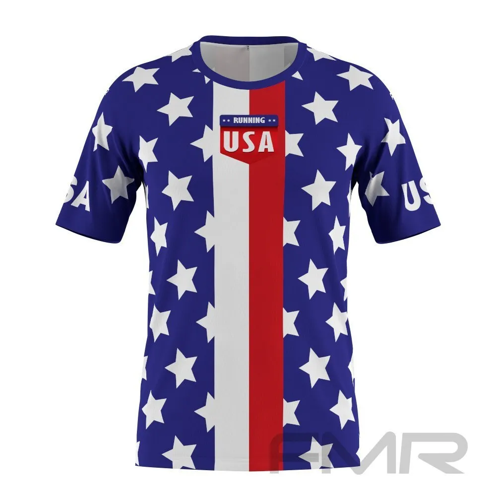 FMR American Flag Men's Technical Short Sleeve Running Shirt