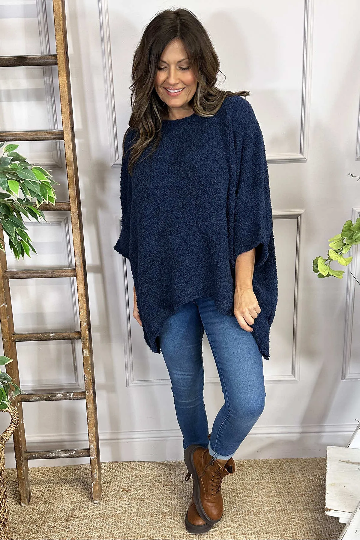 Grace Boucle Jumper Navy