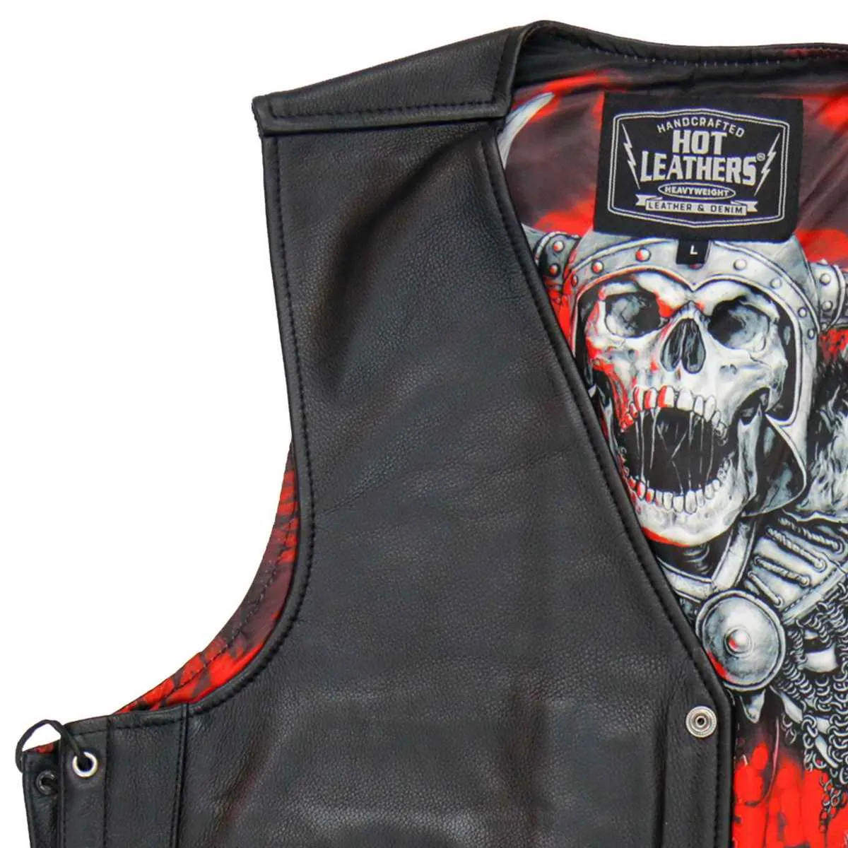 Hot Leathers VSM1064 Men's Black 'Viking Warrior' Conceal and Carry Side Lace Leather Vest