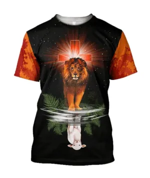 Lion Of Judah Lamp Of God Jesus Shirt - Christian 3D Shirt