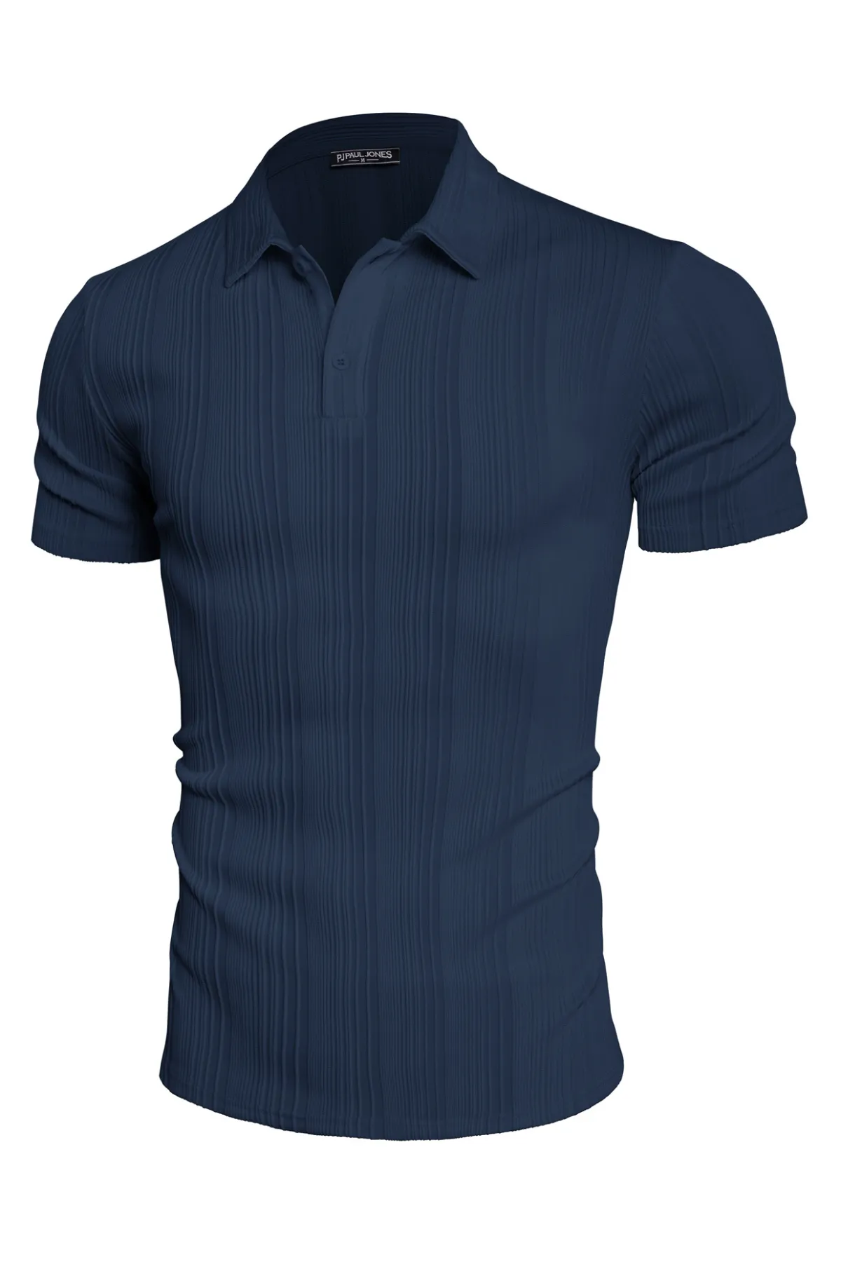 Mens Textured Knit Polo Shirts Regular Fit Stretchy Golf Shirts