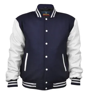 Men’s Varsity Jacket Genuine Leather Sleeve and Wool Body