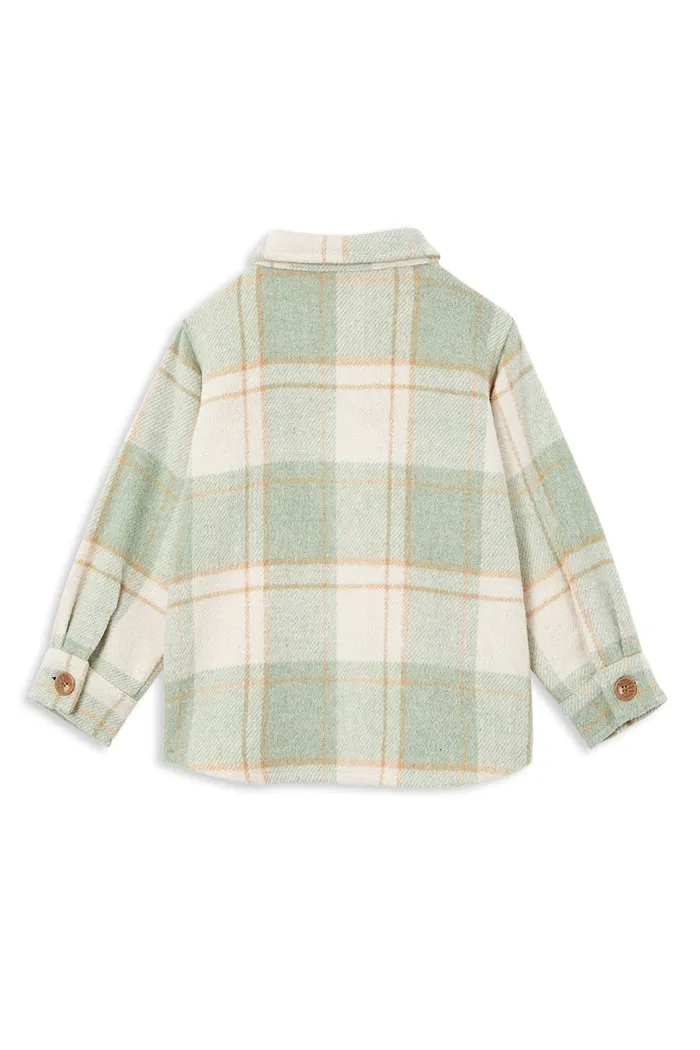 Milky Soft Green Check Overshirt