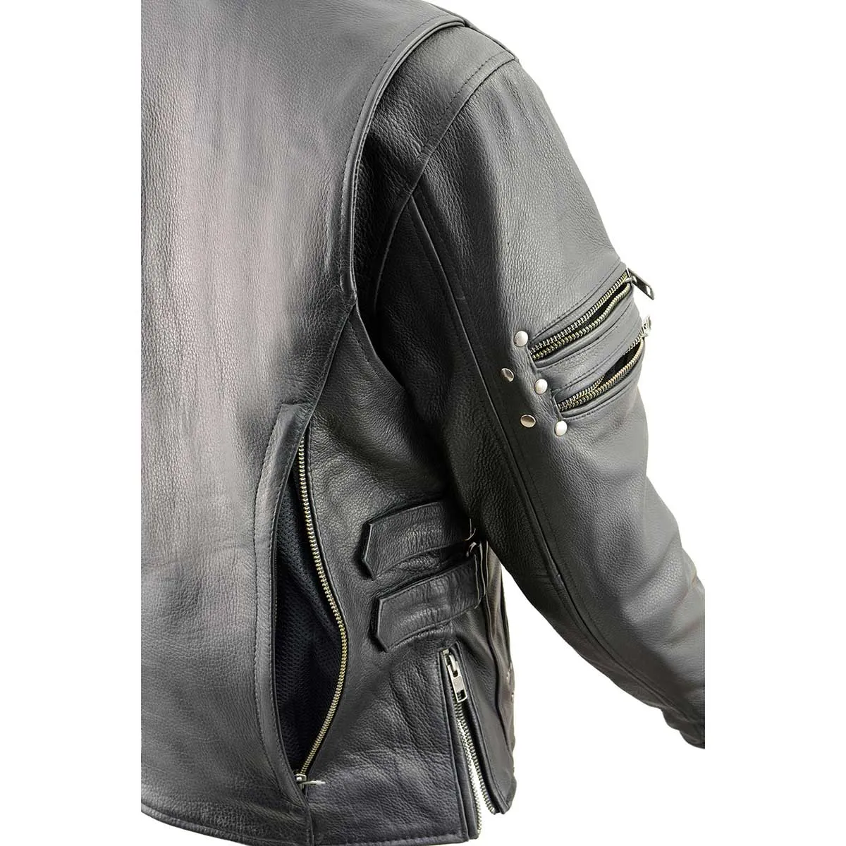 Milwaukee Leather MLL2585 Women's Black Premium Leather Motorcycle Rider Jacket with Rivets