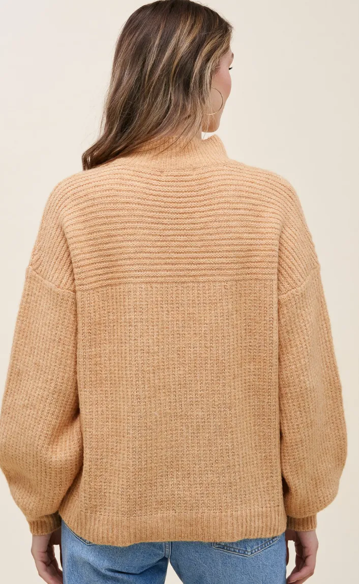 Mustard Balloon Sleeve Sweater