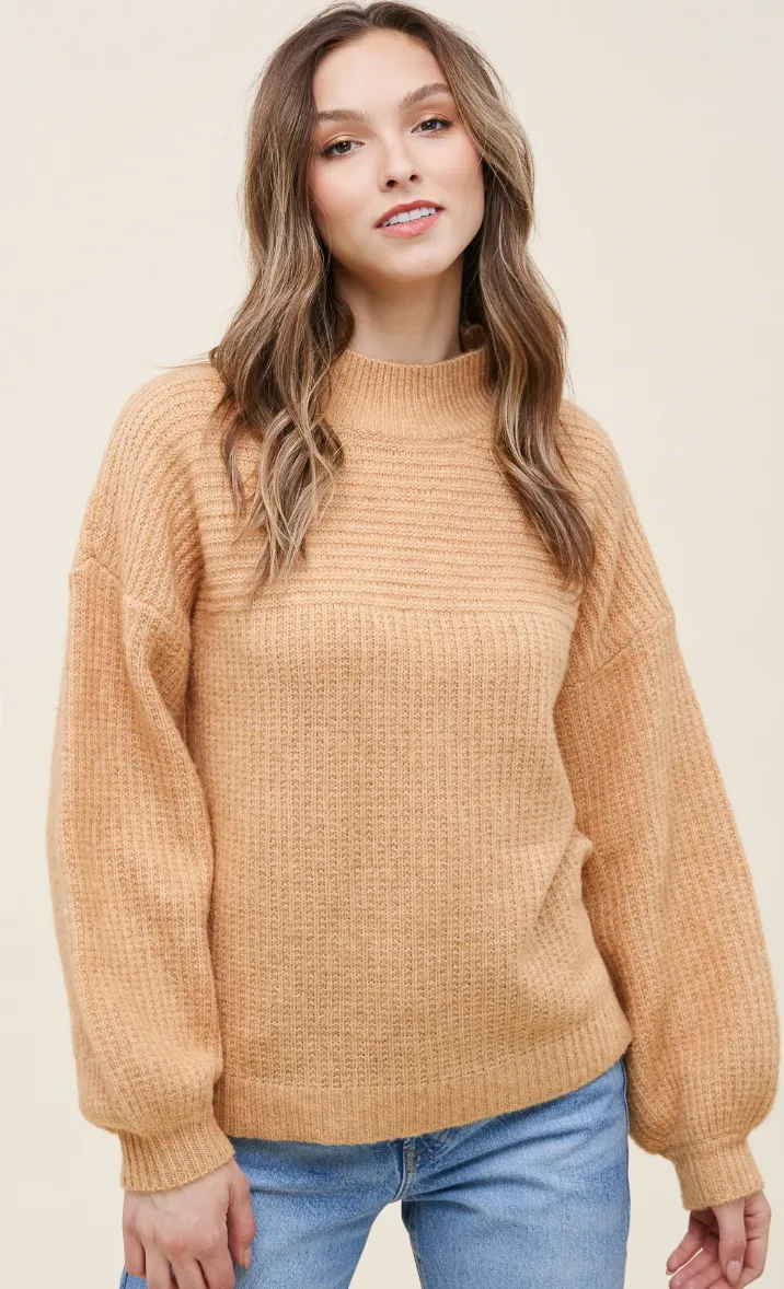 Mustard Balloon Sleeve Sweater