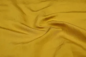 Mustard Yellow Plain Viscose Blend Twill Fabric