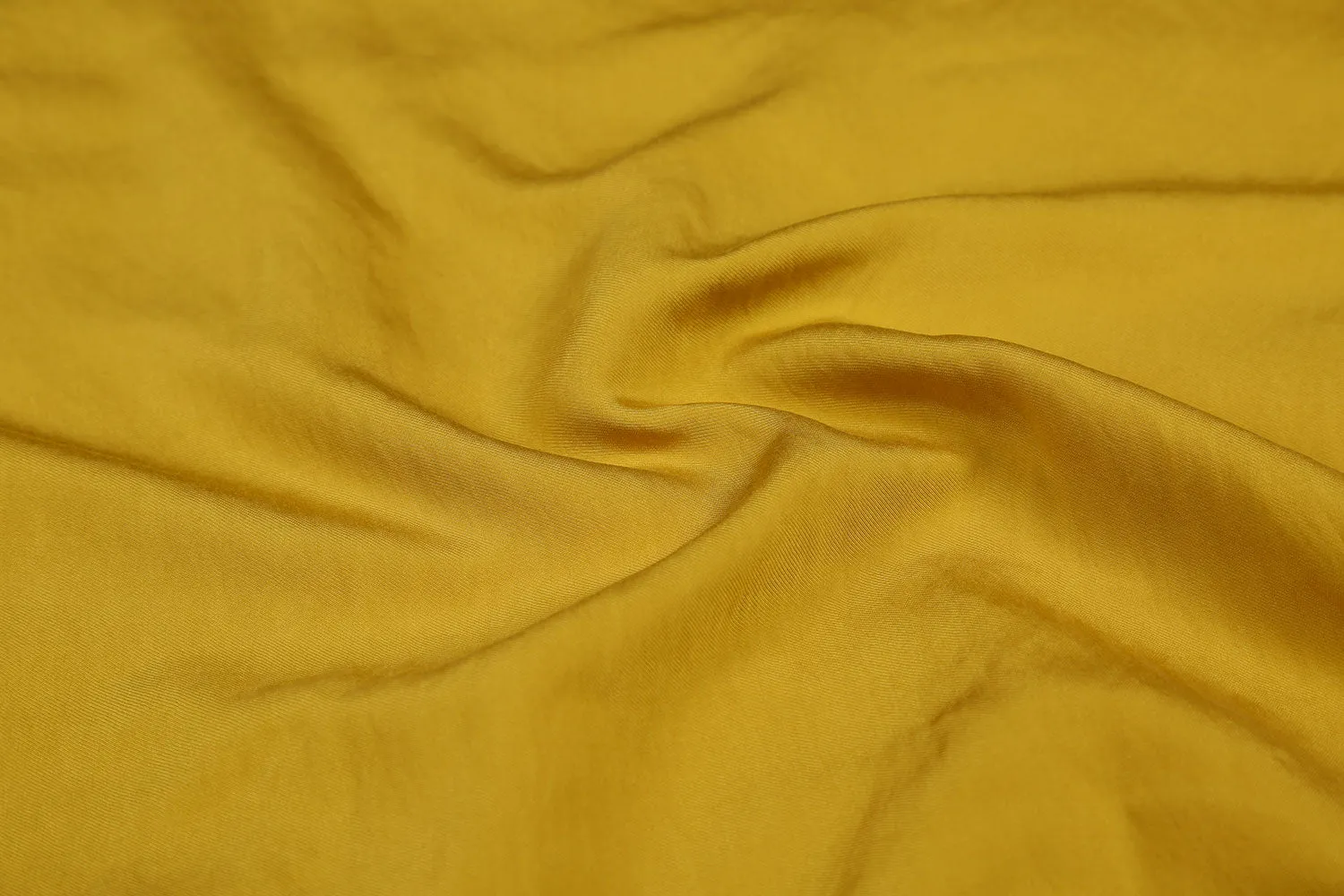 Mustard Yellow Plain Viscose Blend Twill Fabric