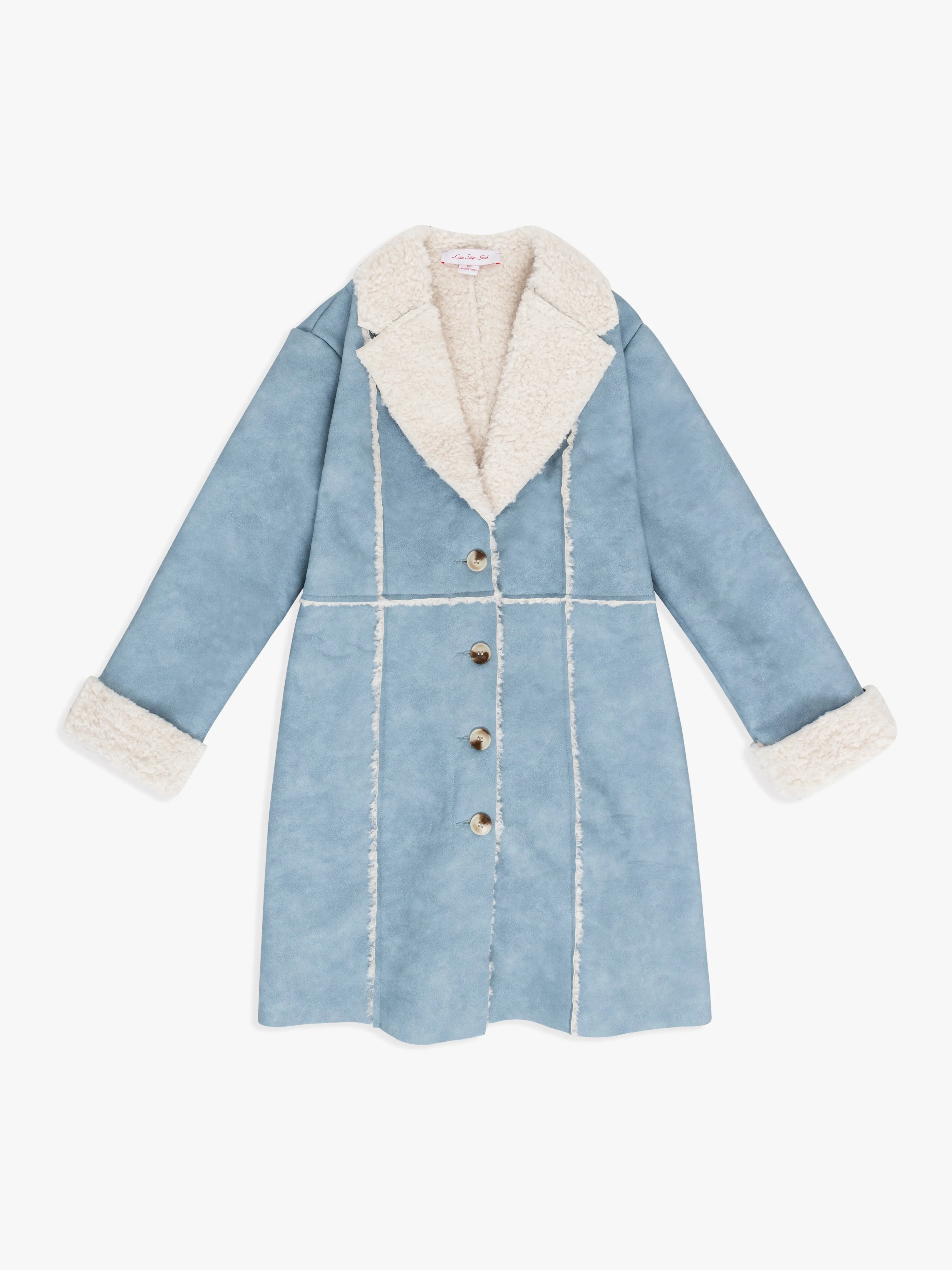 Nadia Sherpa Coat - Cloud Blue