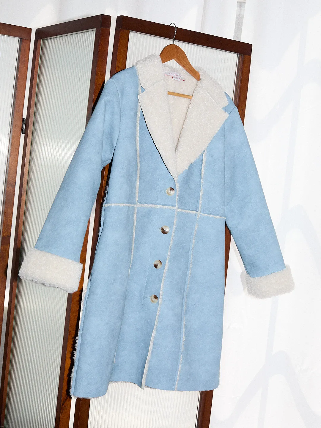 Nadia Sherpa Coat - Cloud Blue