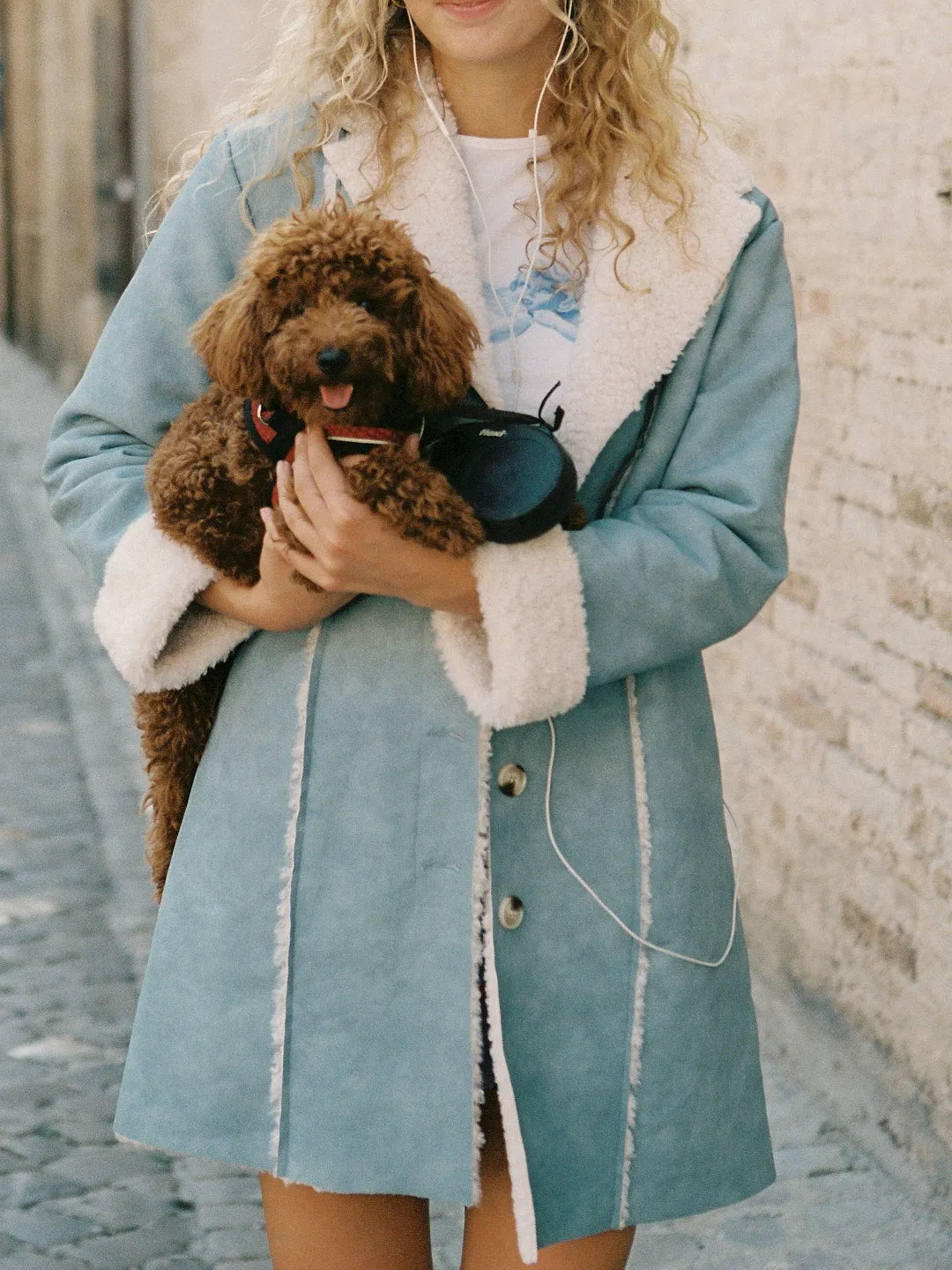 Nadia Sherpa Coat - Cloud Blue