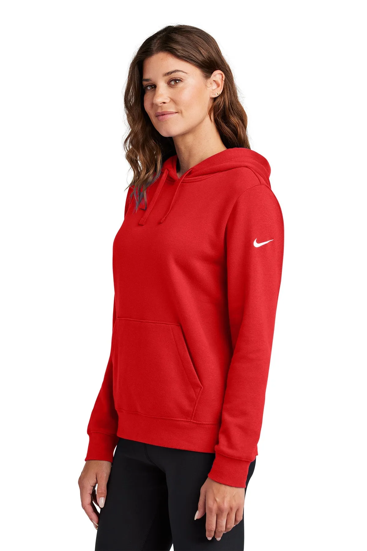 Nike Ladies Club Fleece Pullover Custom Hoodies, University Red