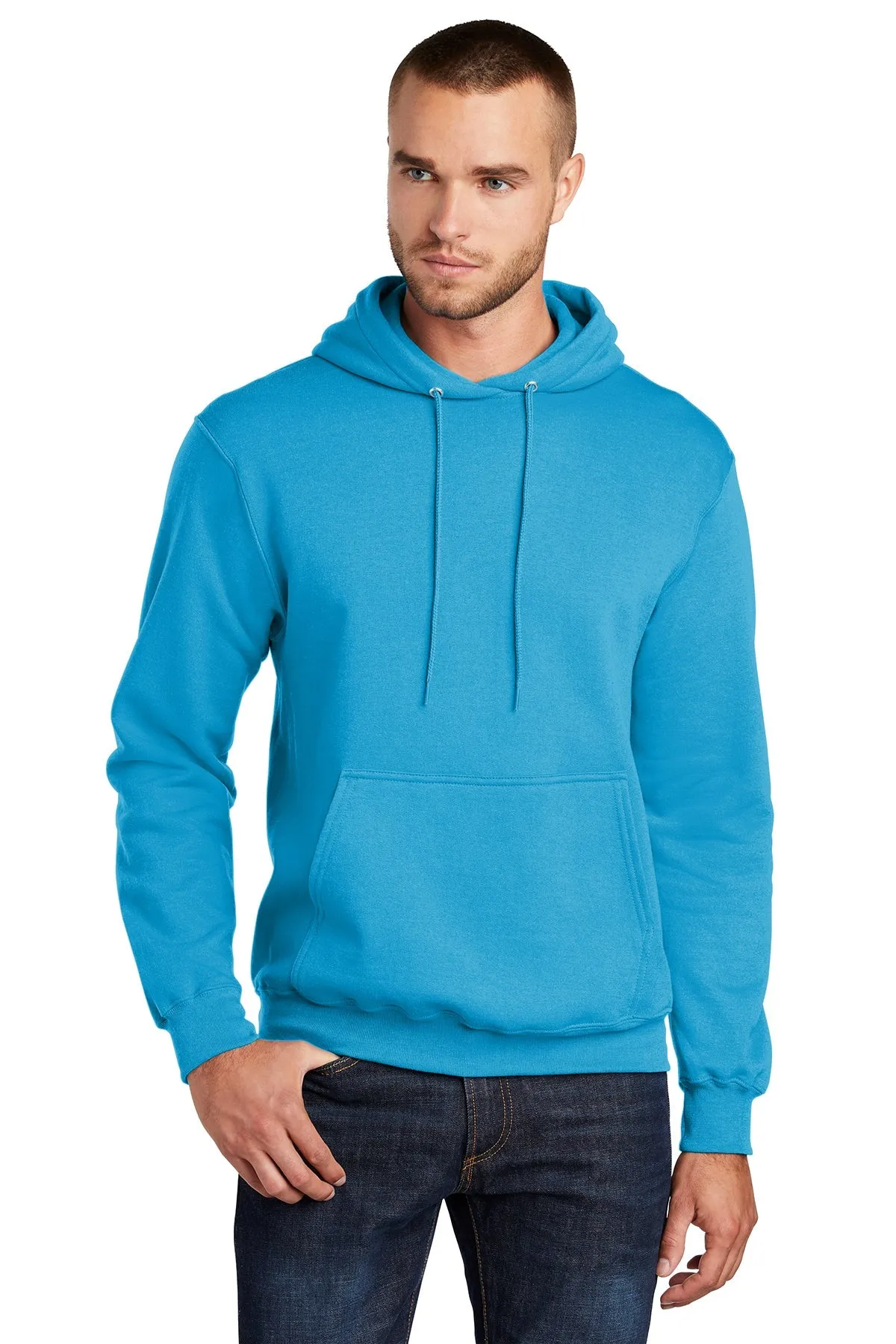 Port & Company Core Fleece Custom Hoodies, Neon Blue