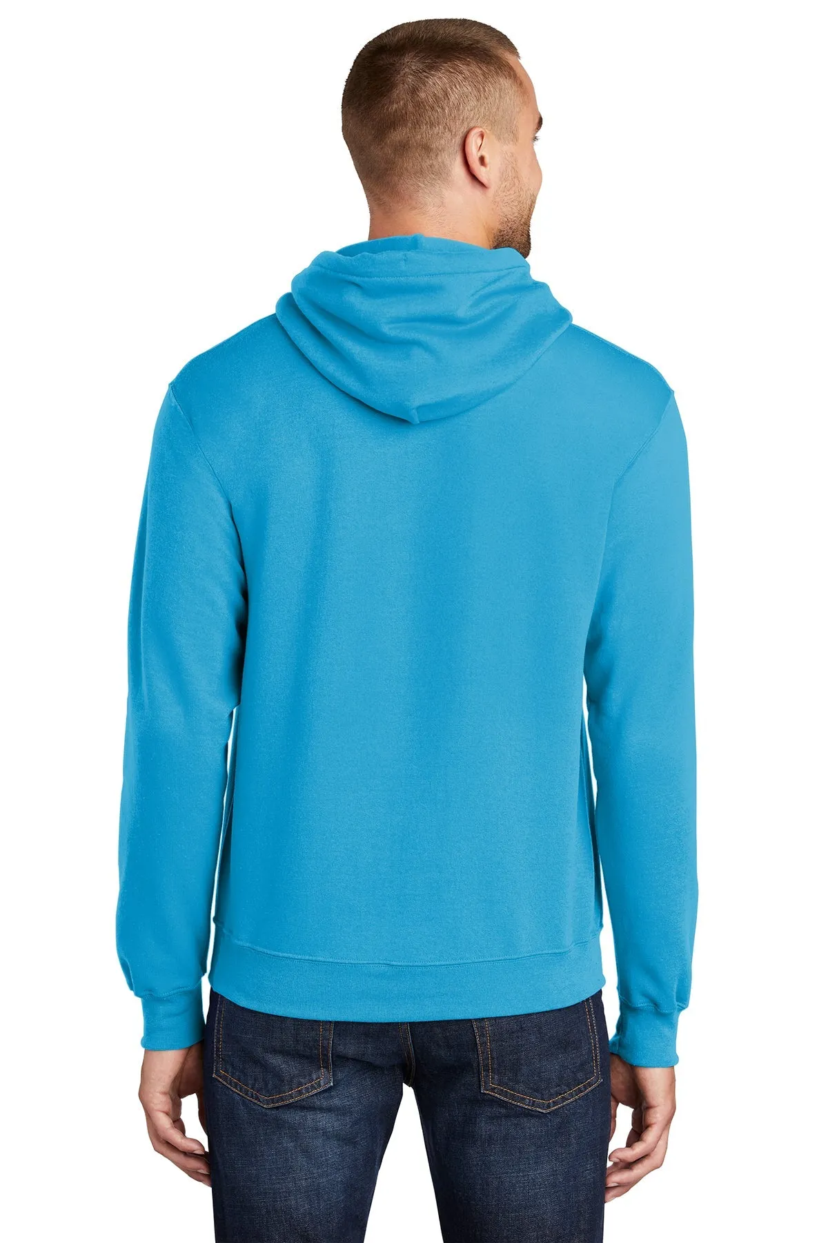 Port & Company Core Fleece Custom Hoodies, Neon Blue