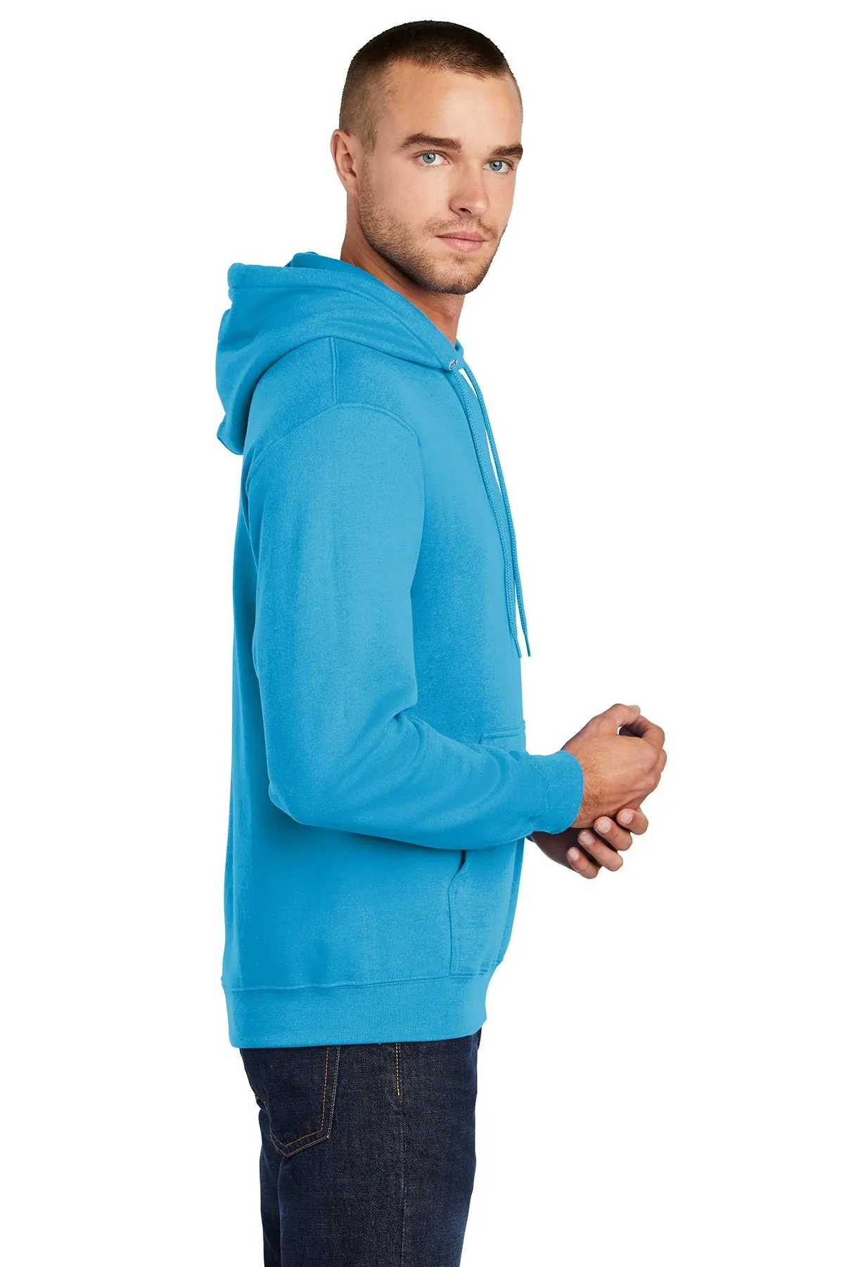 Port & Company Core Fleece Custom Hoodies, Neon Blue