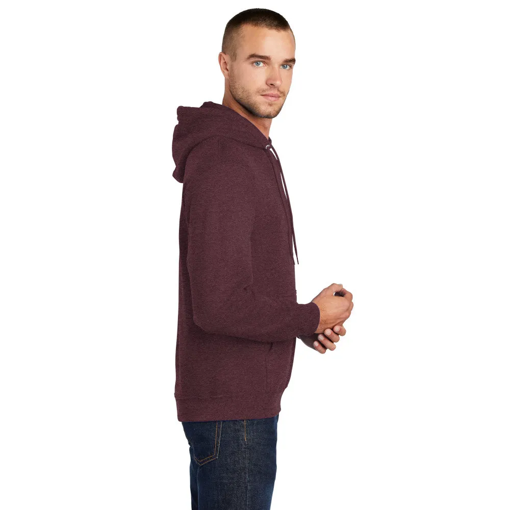 Port & Company® Core Fleece Pullover Hooded Sweatshirt - Heather Athletic Maroon