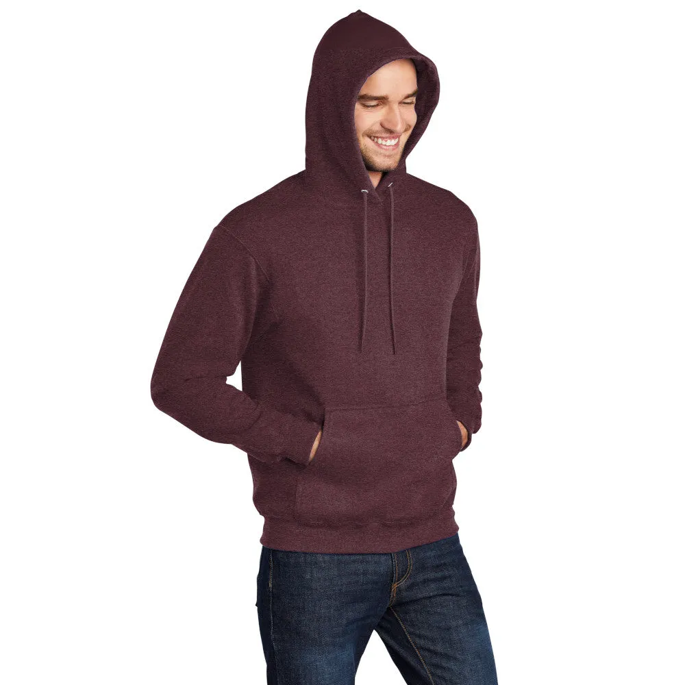 Port & Company® Core Fleece Pullover Hooded Sweatshirt - Heather Athletic Maroon