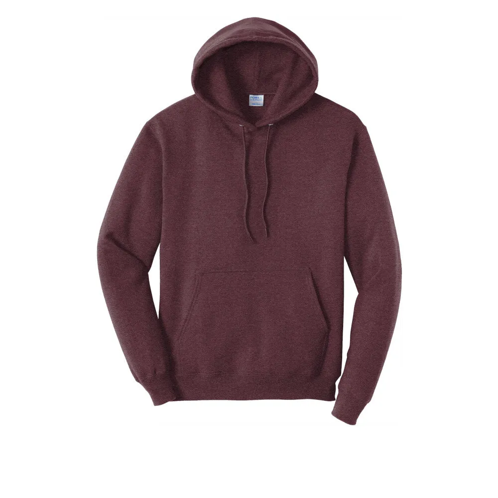 Port & Company® Core Fleece Pullover Hooded Sweatshirt - Heather Athletic Maroon