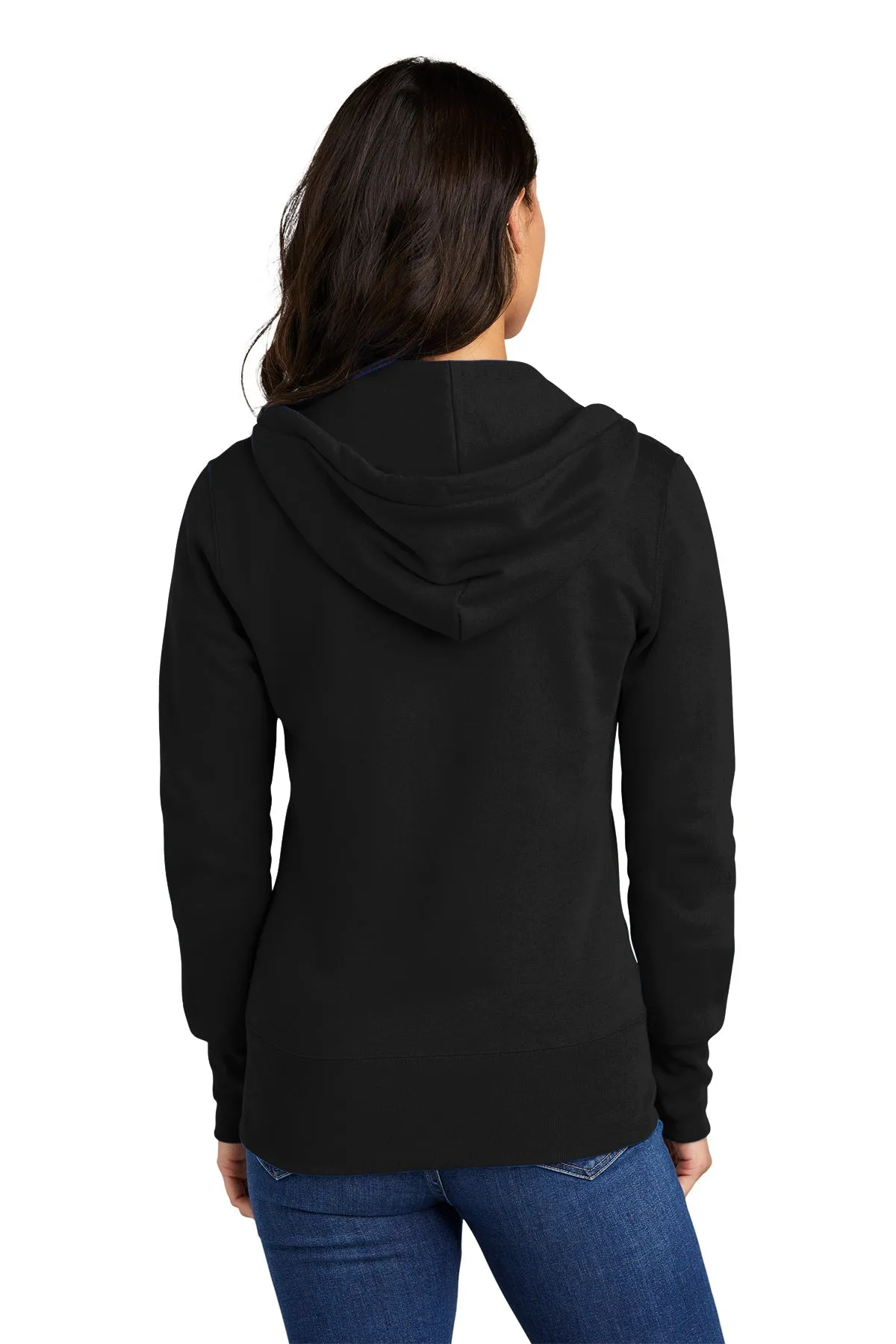 Port & Company Ladies Core Fleece Customized Zip Hoodies, Jet Black