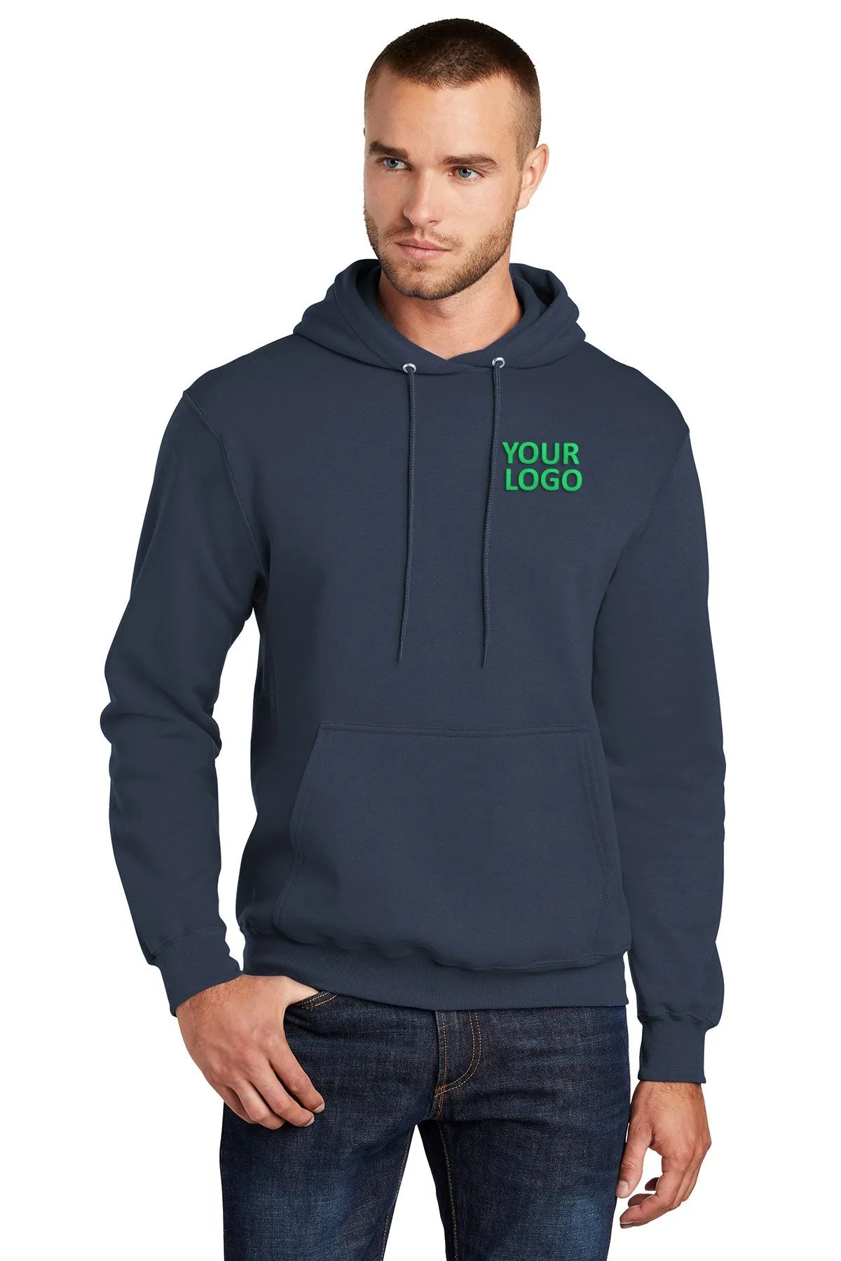 Port & Company Tall Core Fleece Customized Hoodies, Navy