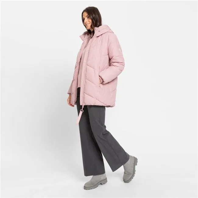 Quilted Coat in Dusty Rose