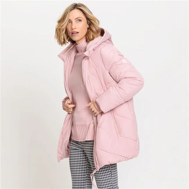 Quilted Coat in Dusty Rose