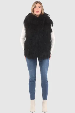 Reversible Select Mongolian Shearling Lamb Vest with Loro Piana Cashmere & Wool Back