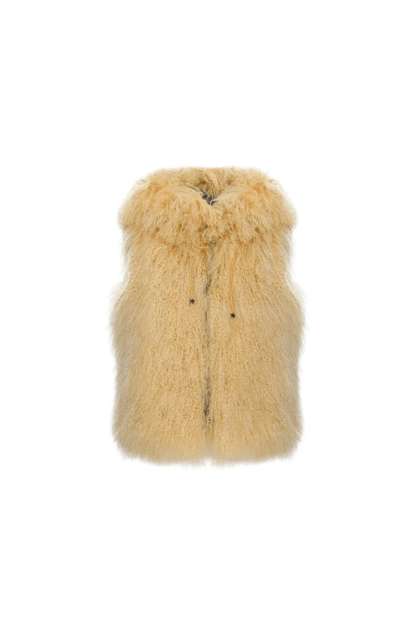 Reversible Select Mongolian Shearling Lamb Vest with Loro Piana Cashmere & Wool Back