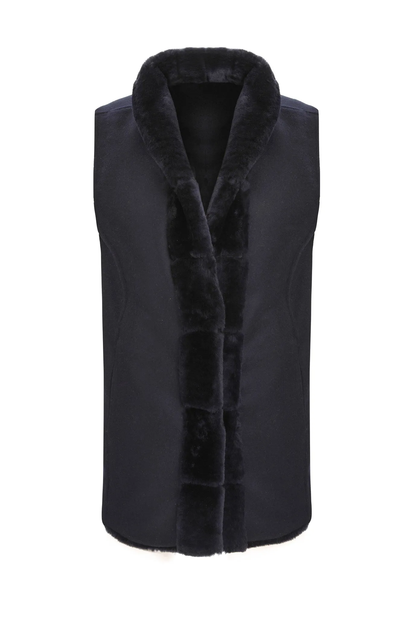 Reversible Select Shearling Lamb Vest with Select Cashmere & Wool Back