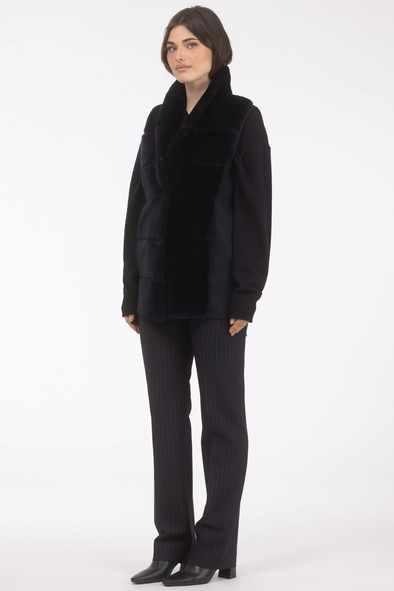 Reversible Select Shearling Lamb Vest with Select Cashmere & Wool Back